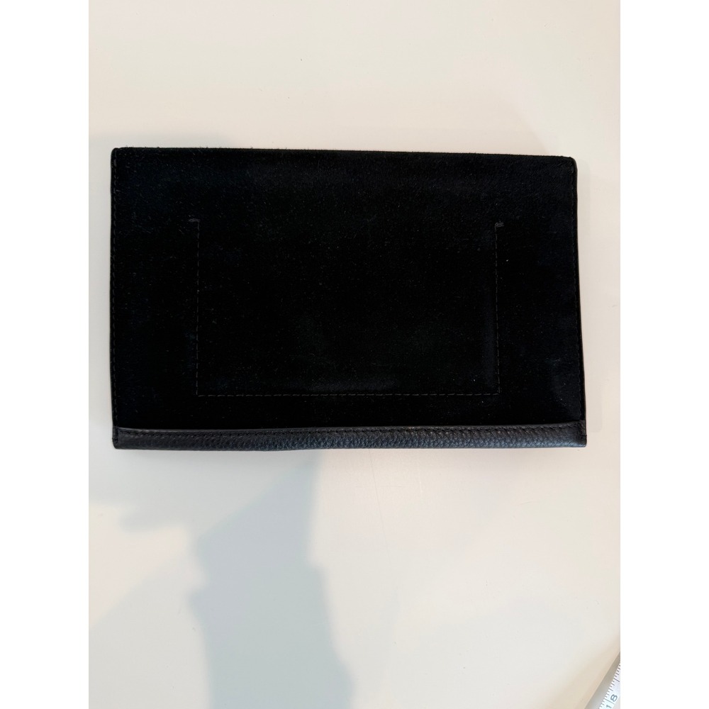 Tory Burch Carmen Suede Leather Clutch In Black, Gold Hardware - Picture 4 of 7